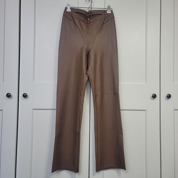 Skims Faux Leather Seamed Boot Cut Pant, Large - Picture 11 of 11